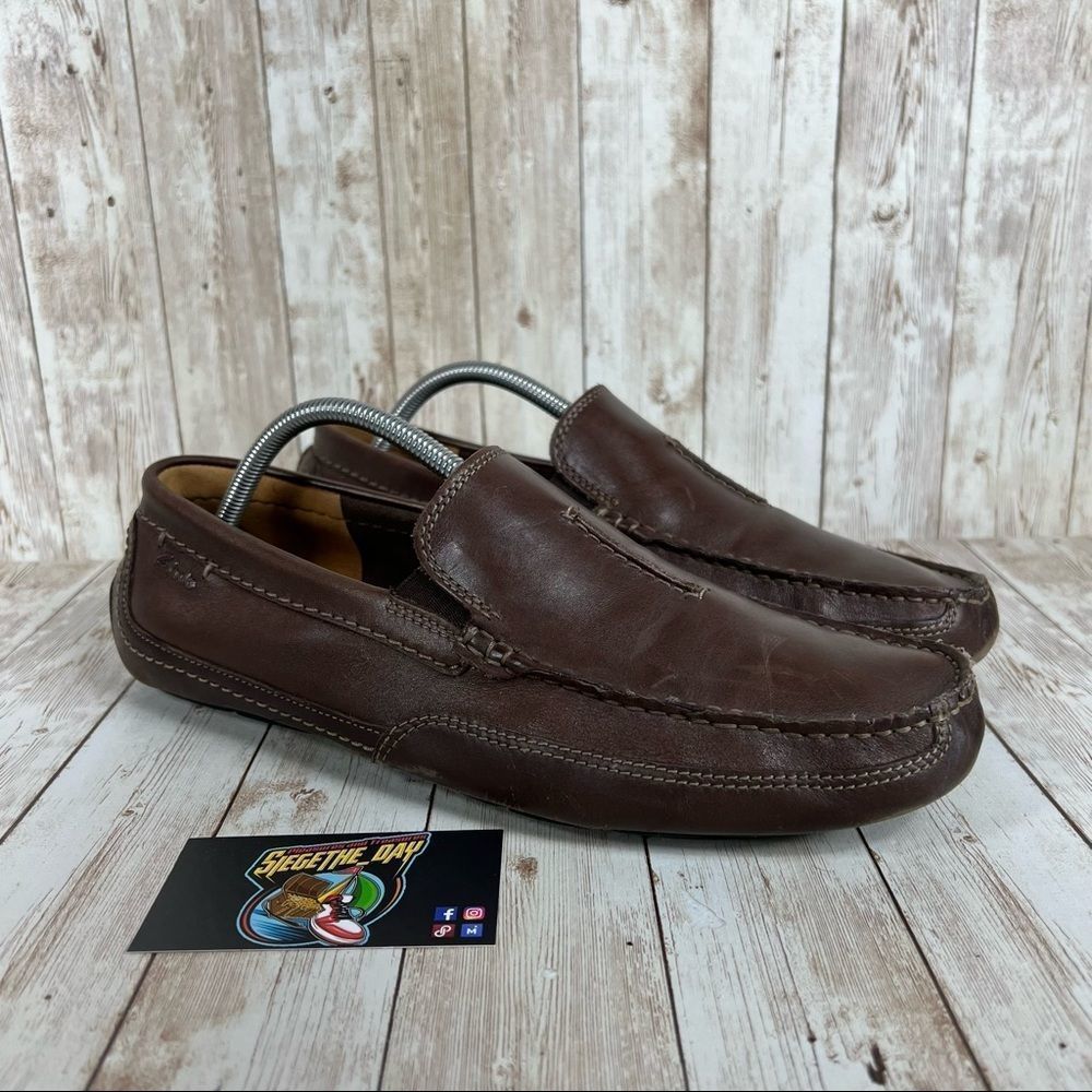 Clark’s leather driving slip Ons shoes - Mens 9.5
